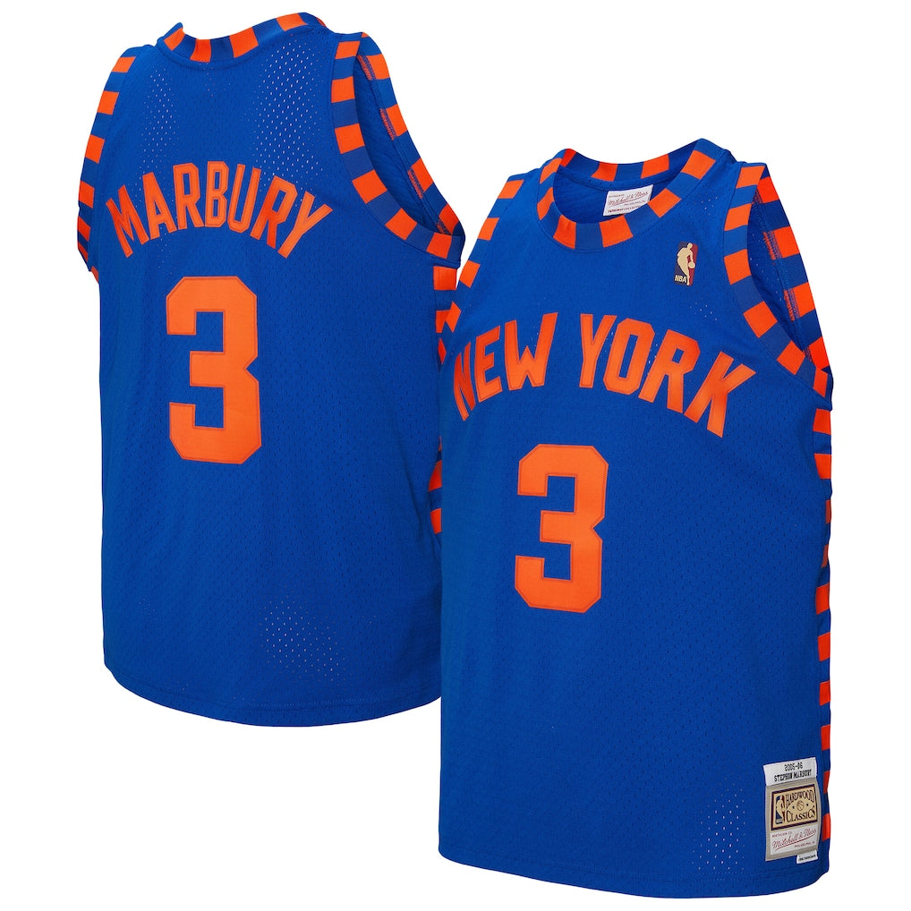 Stephon Marbury New York Knicks 2005/06 Royal Hardwood Classics Swingman Basketball Jersey - image 1