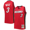 Men's Miami Heat Dwyane Wade Mitchell & Ness Red 2005-06 Hardwood Classics Swingman Jersey - image 1