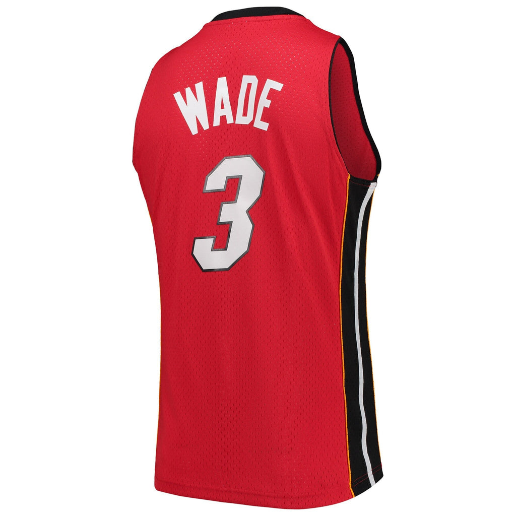 Men's Miami Heat Dwyane Wade Mitchell & Ness Red 2005-06 Hardwood Classics Swingman Jersey - image 3
