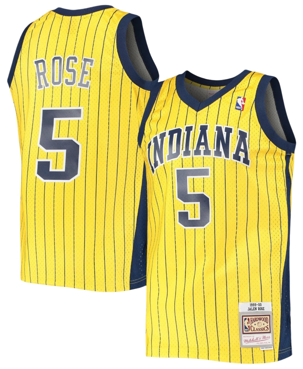 Men's Jalen Rose Indiana Pacers Mitchell & Ness 1999-00 Hardwood Classics Swingman Jersey - Gold - image 1