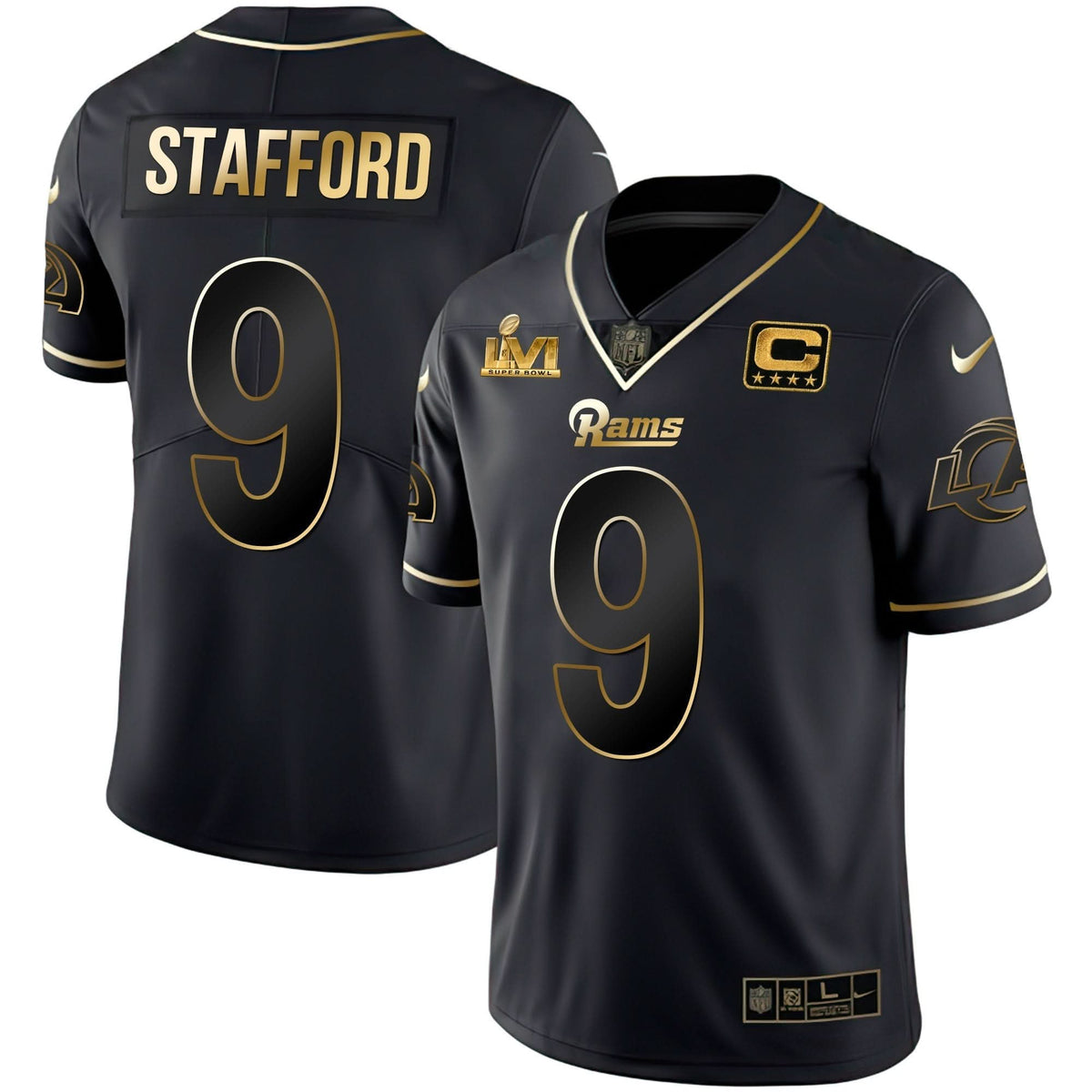 LAR Super Bowl LVI Black Gold Jersey - image 3