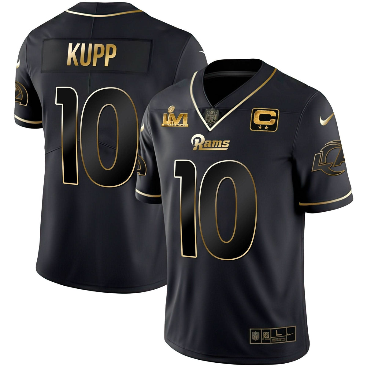 LAR Super Bowl LVI Black Gold Jersey - image 1
