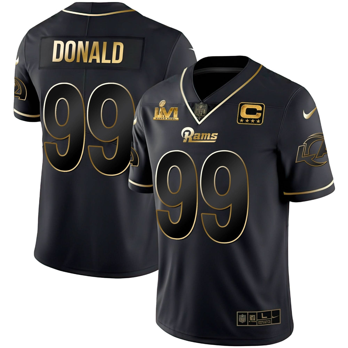 LAR Super Bowl LVI Black Gold Jersey - image 2