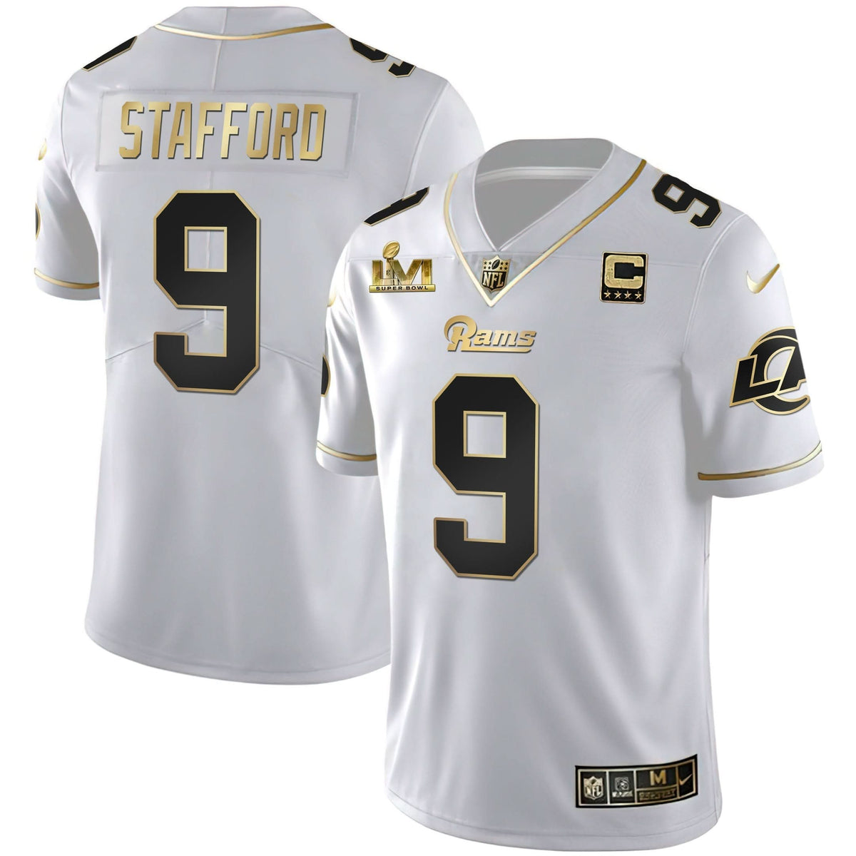 LAR Super Bowl LVI White Gold & Black Gold Jersey - image 3