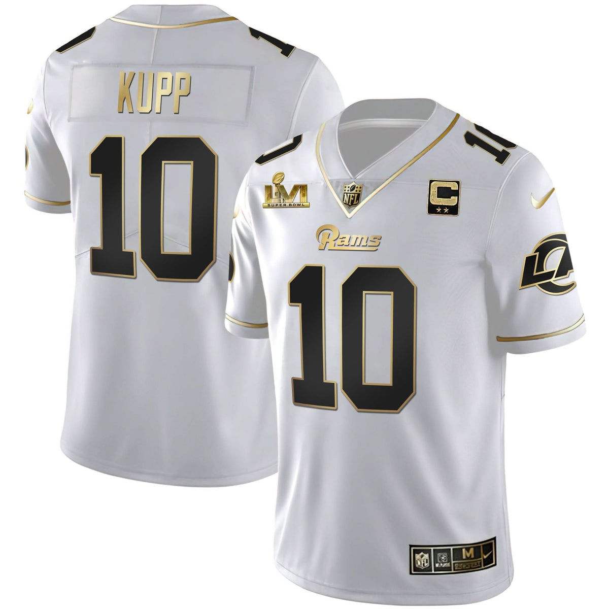 LAR Super Bowl LVI White Gold & Black Gold Jersey - image 1
