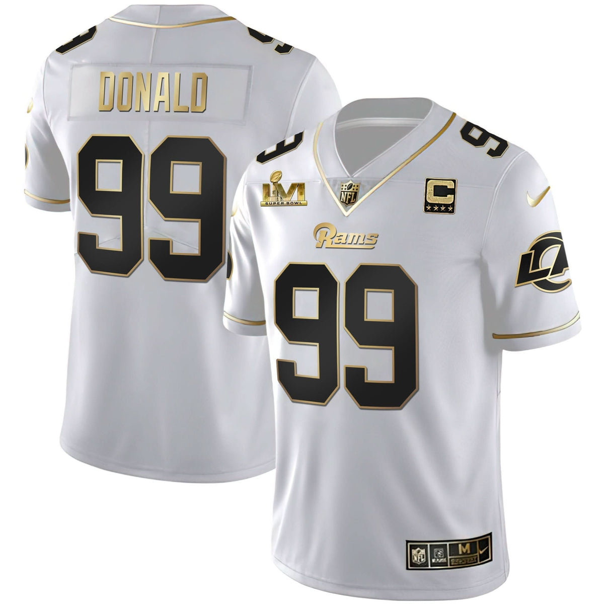 LAR Super Bowl LVI White Gold & Black Gold Jersey - image 2