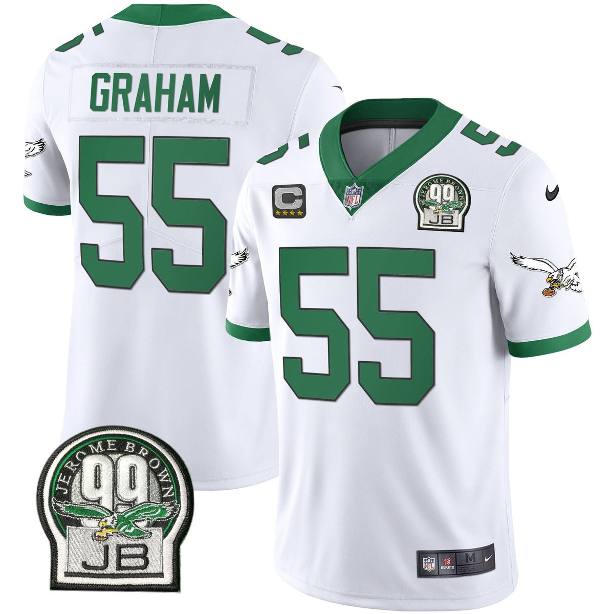PHI Jerome Brown Retired Patch Gold & Kelly Jersey - image 4