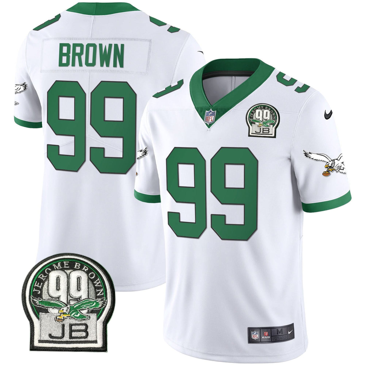 PHI Jerome Brown Retired Patch Gold & Kelly Jersey - image 9