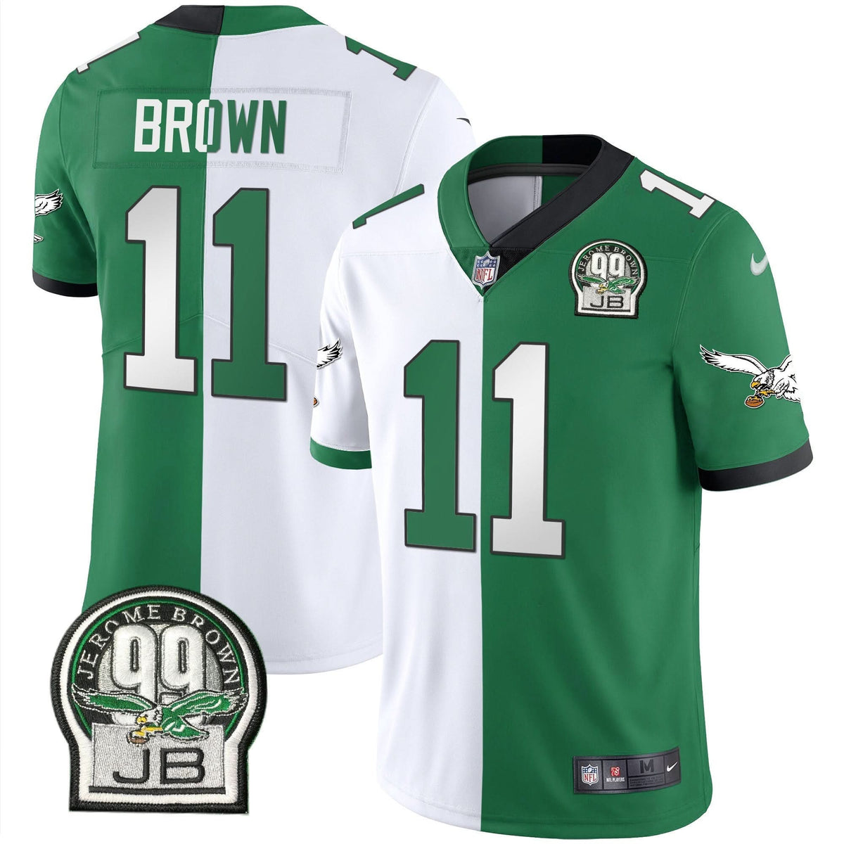 PHI Jerome Brown Retired Patch Gold & Kelly Jersey - image 36