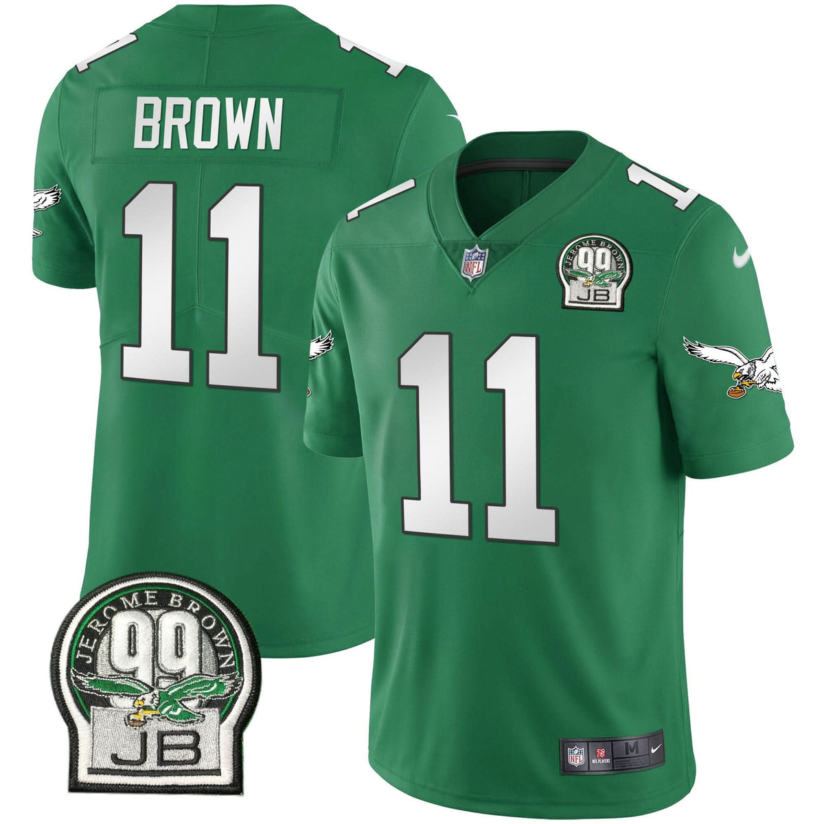 PHI Jerome Brown Retired Patch Gold & Kelly Jersey - image 16