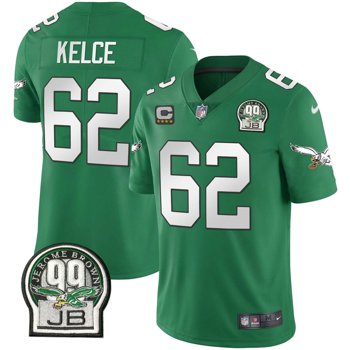 PHI Jerome Brown Retired Patch Gold & Kelly Jersey - image 17