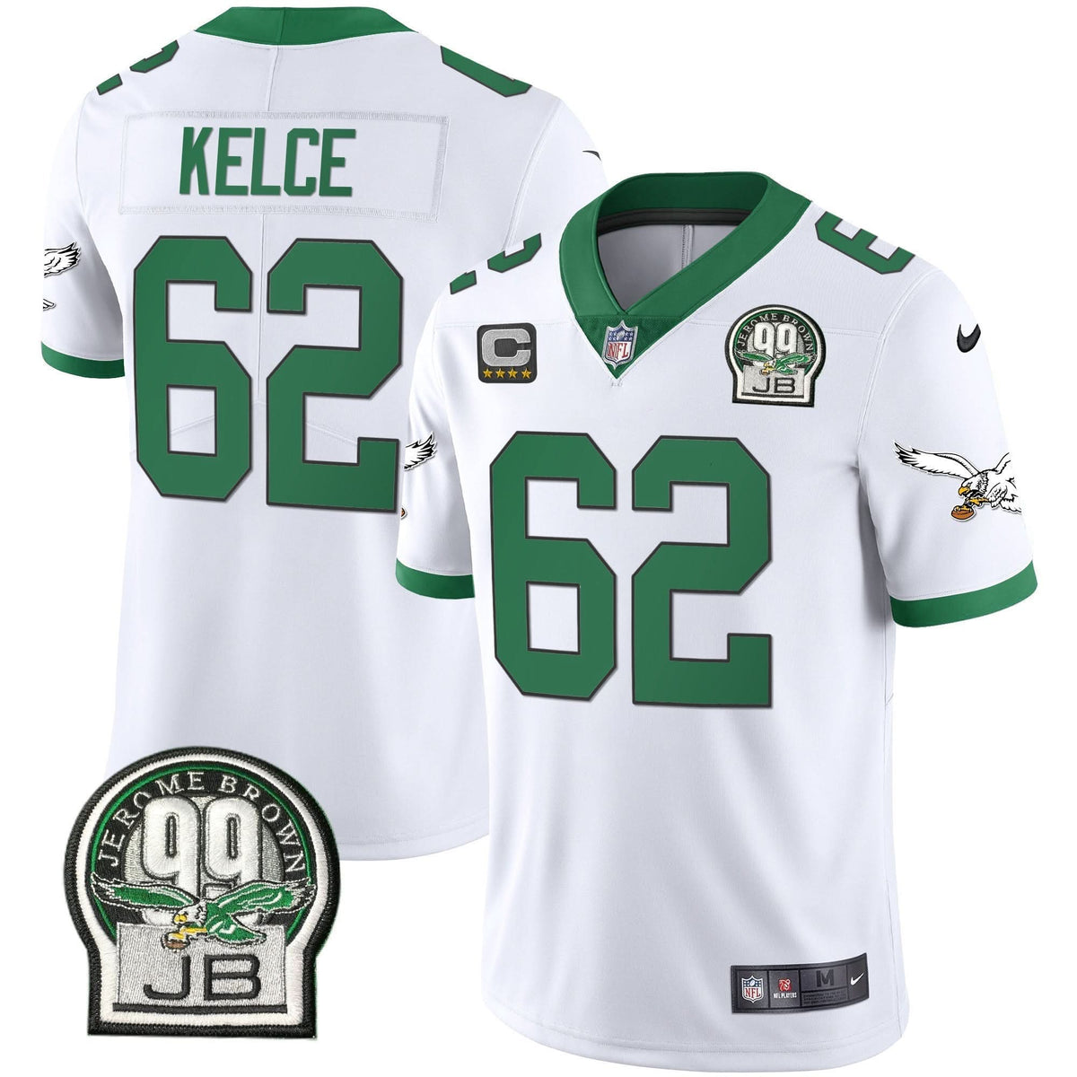 PHI Jerome Brown Retired Patch Gold & Kelly Jersey - image 7