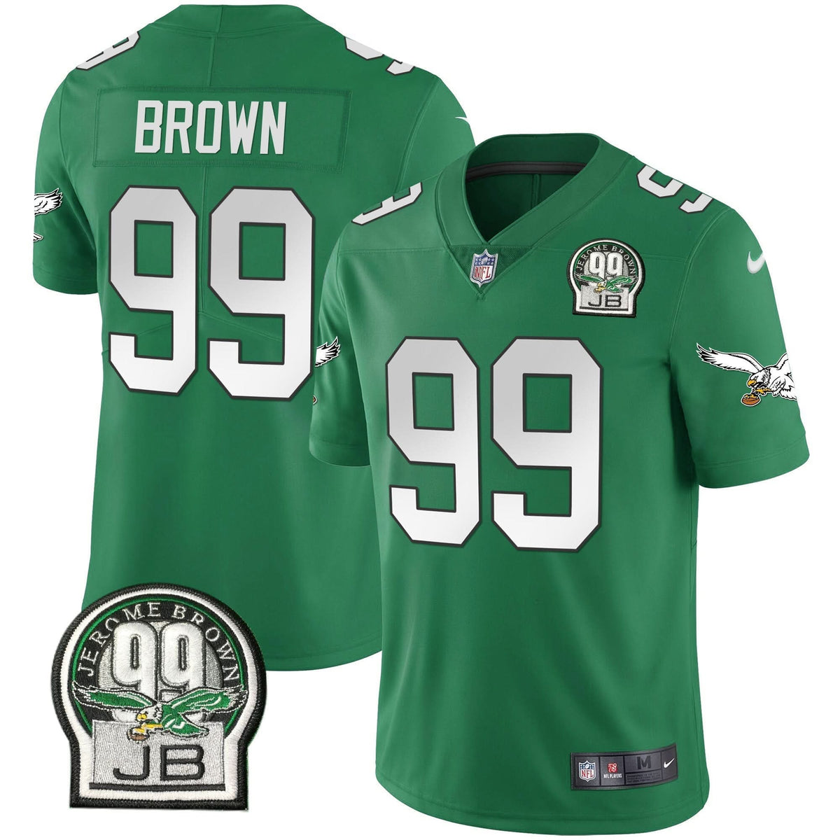 PHI Jerome Brown Retired Patch Gold & Kelly Jersey - image 19