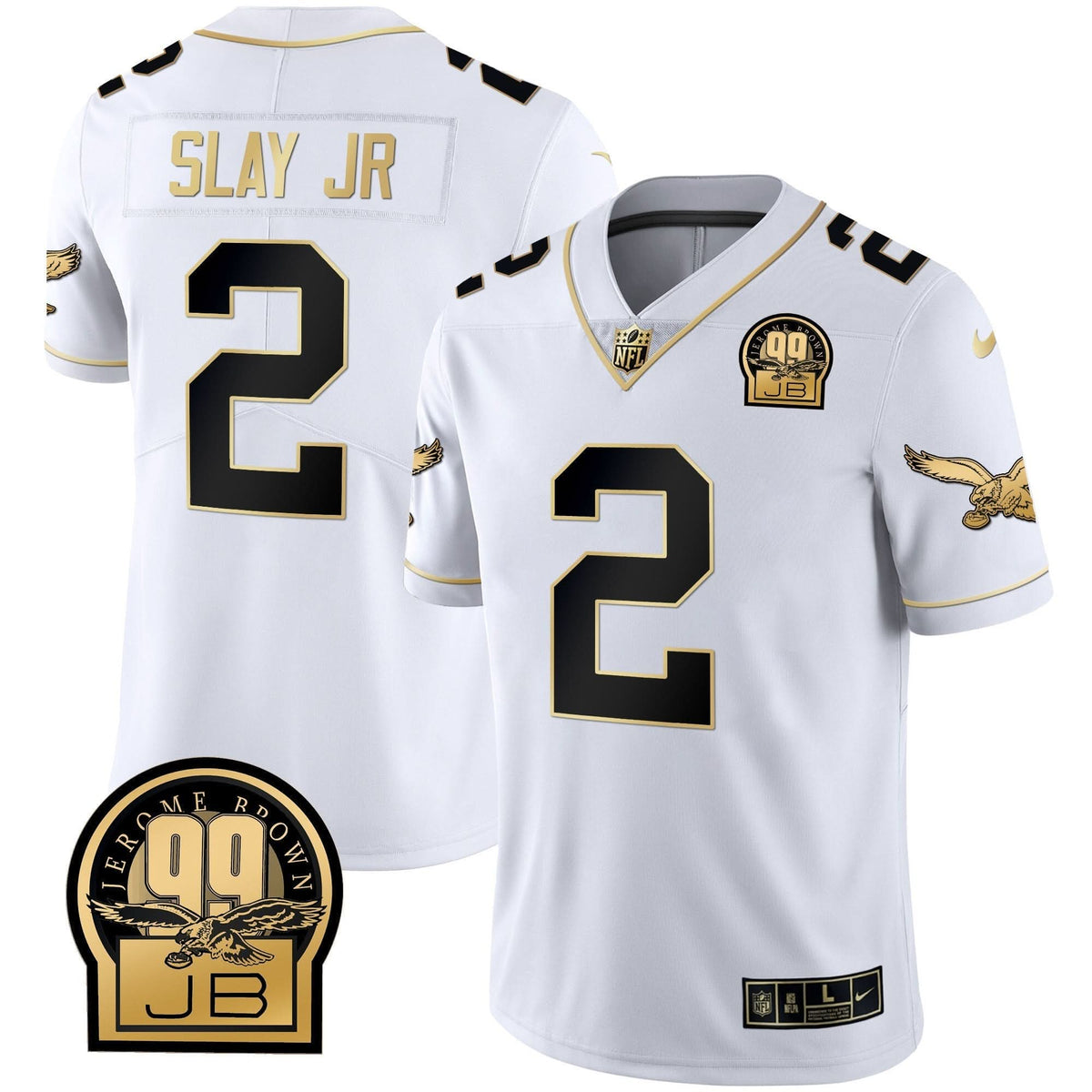 PHI Jerome Brown Retired Patch Gold & Kelly Jersey - image 58