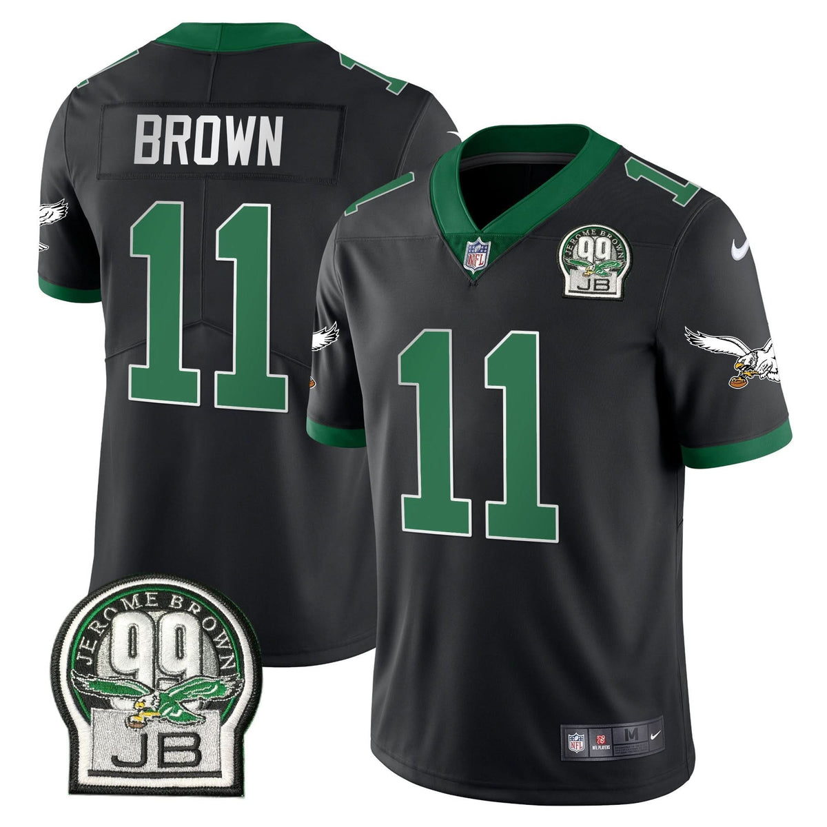 PHI Jerome Brown Retired Patch Gold & Kelly Jersey - image 26