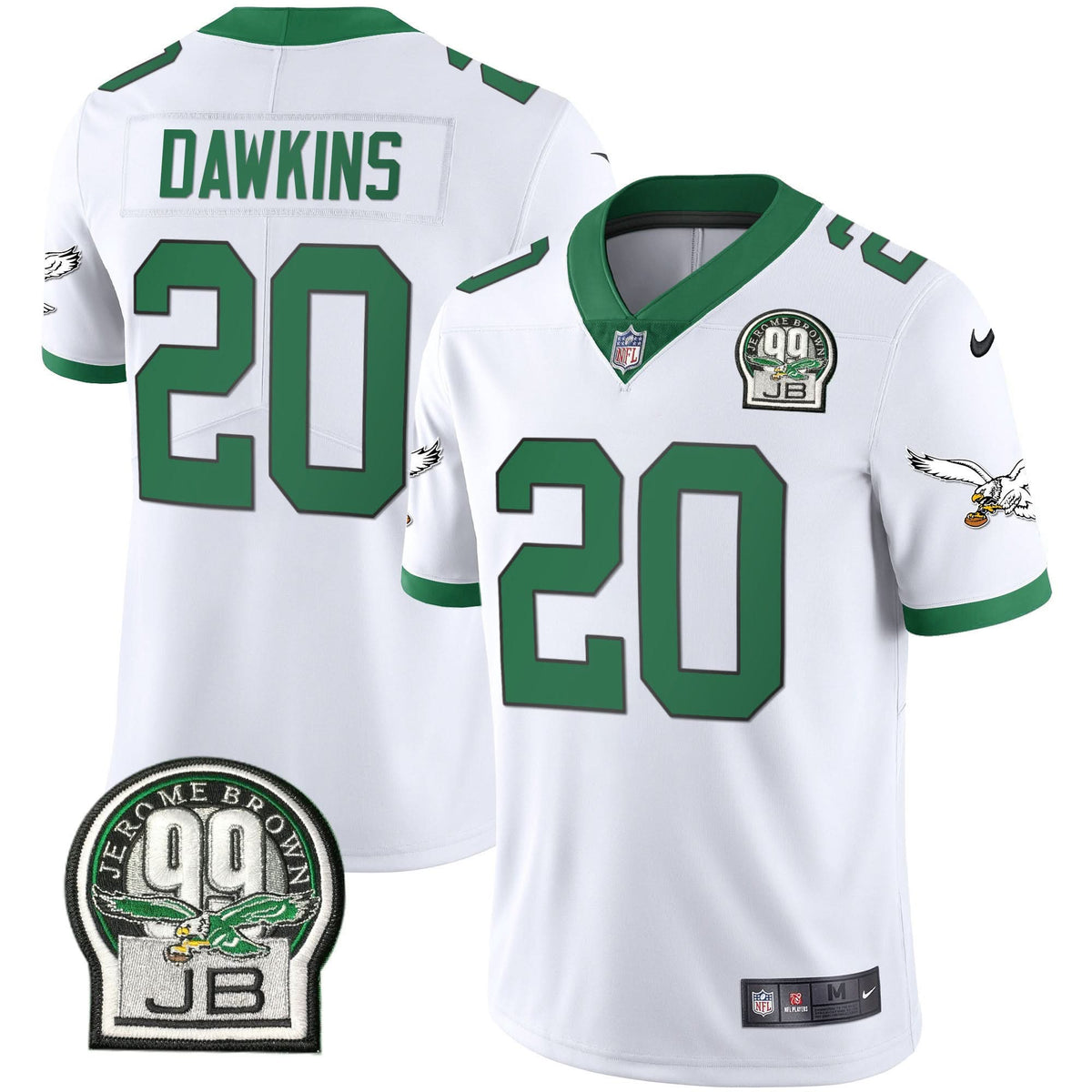 PHI Jerome Brown Retired Patch Gold & Kelly Jersey - image 5