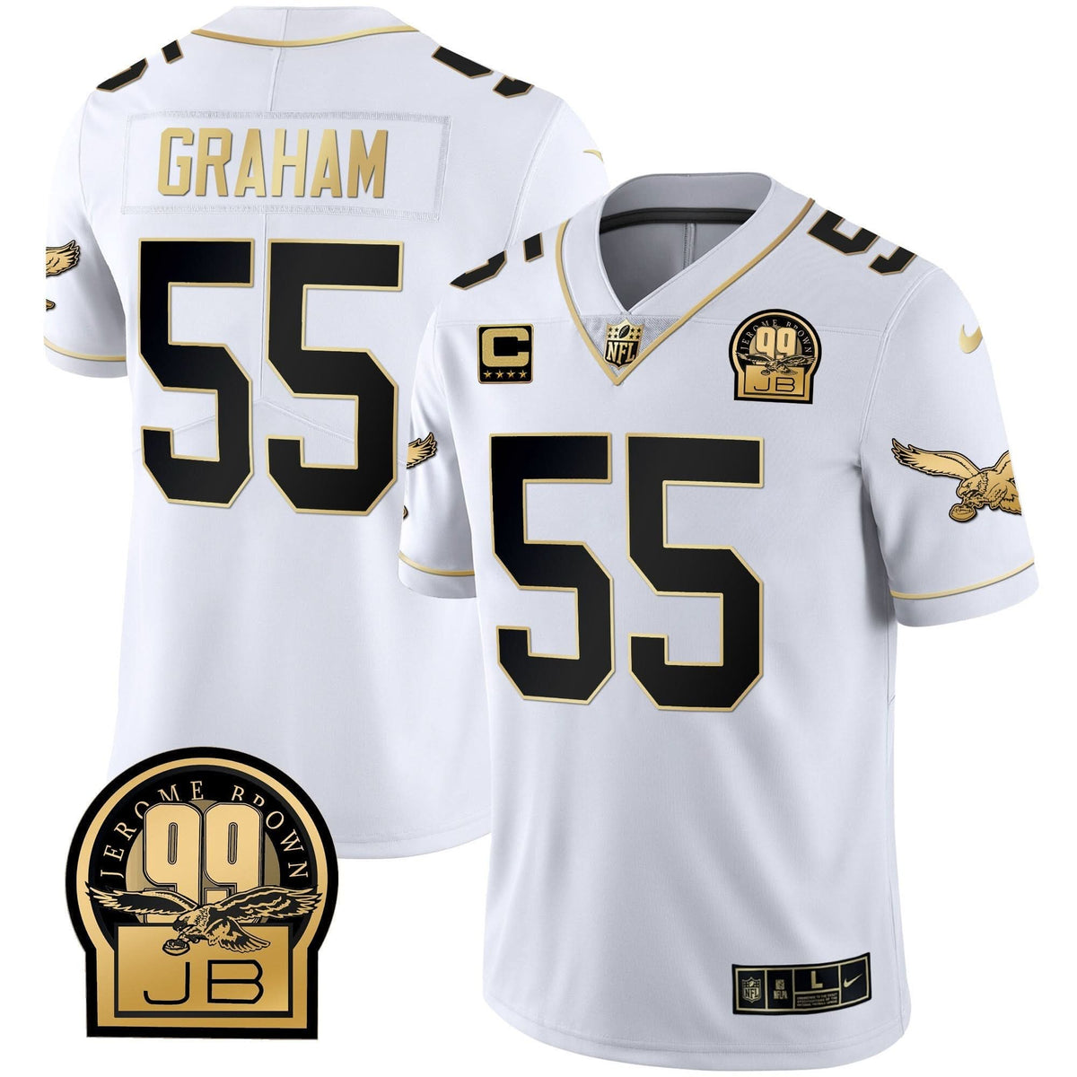 PHI Jerome Brown Retired Patch Gold & Kelly Jersey - image 54