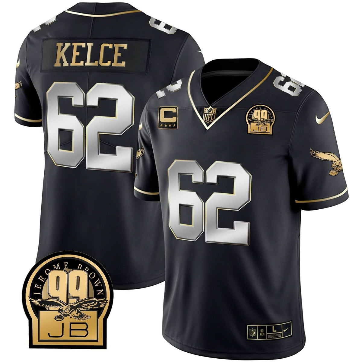 PHI Jerome Brown Retired Patch Gold & Kelly Jersey - image 47
