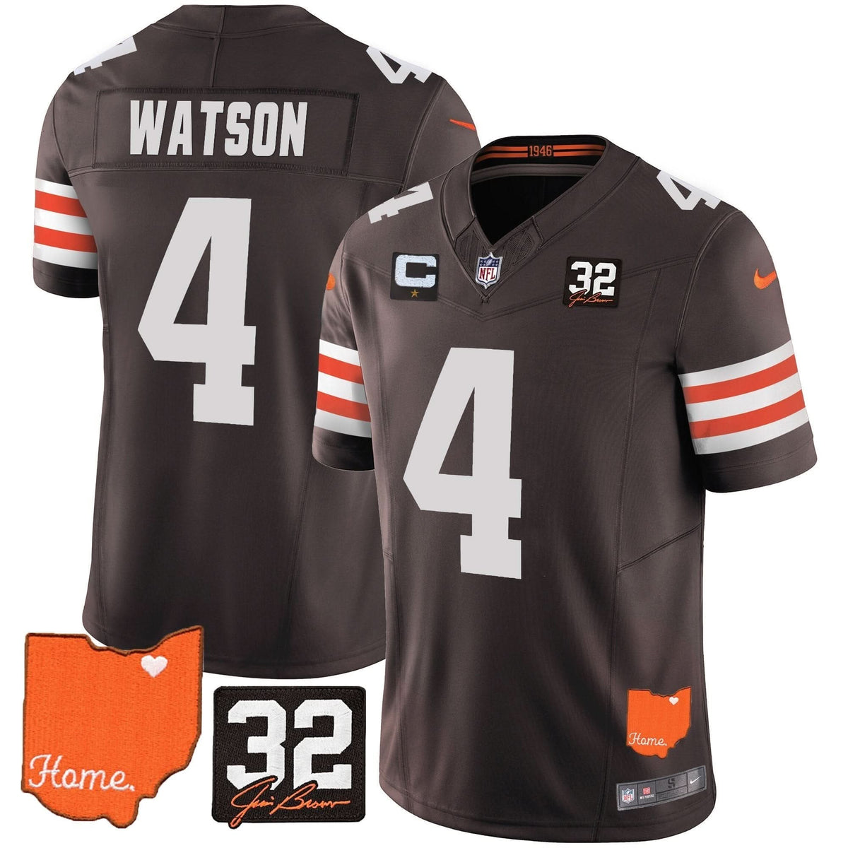 CLE #32 Jim Brown Memorial & Home Patch Vapor Limited Jersey - image 13