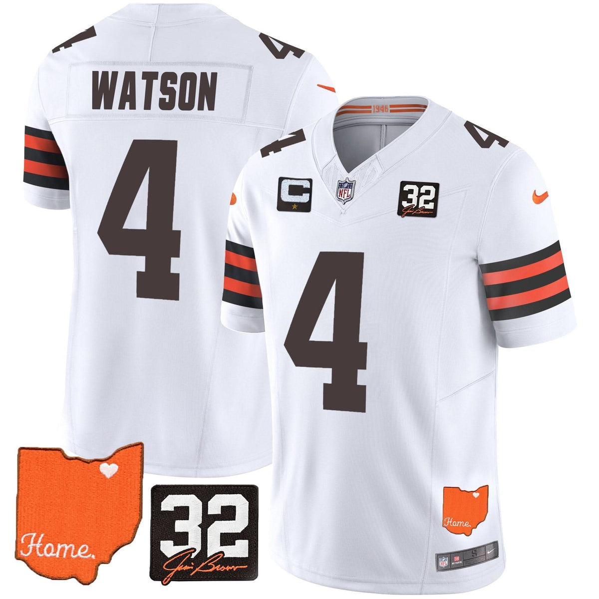 CLE #32 Jim Brown Memorial & Home Patch Vapor Limited Jersey - image 24