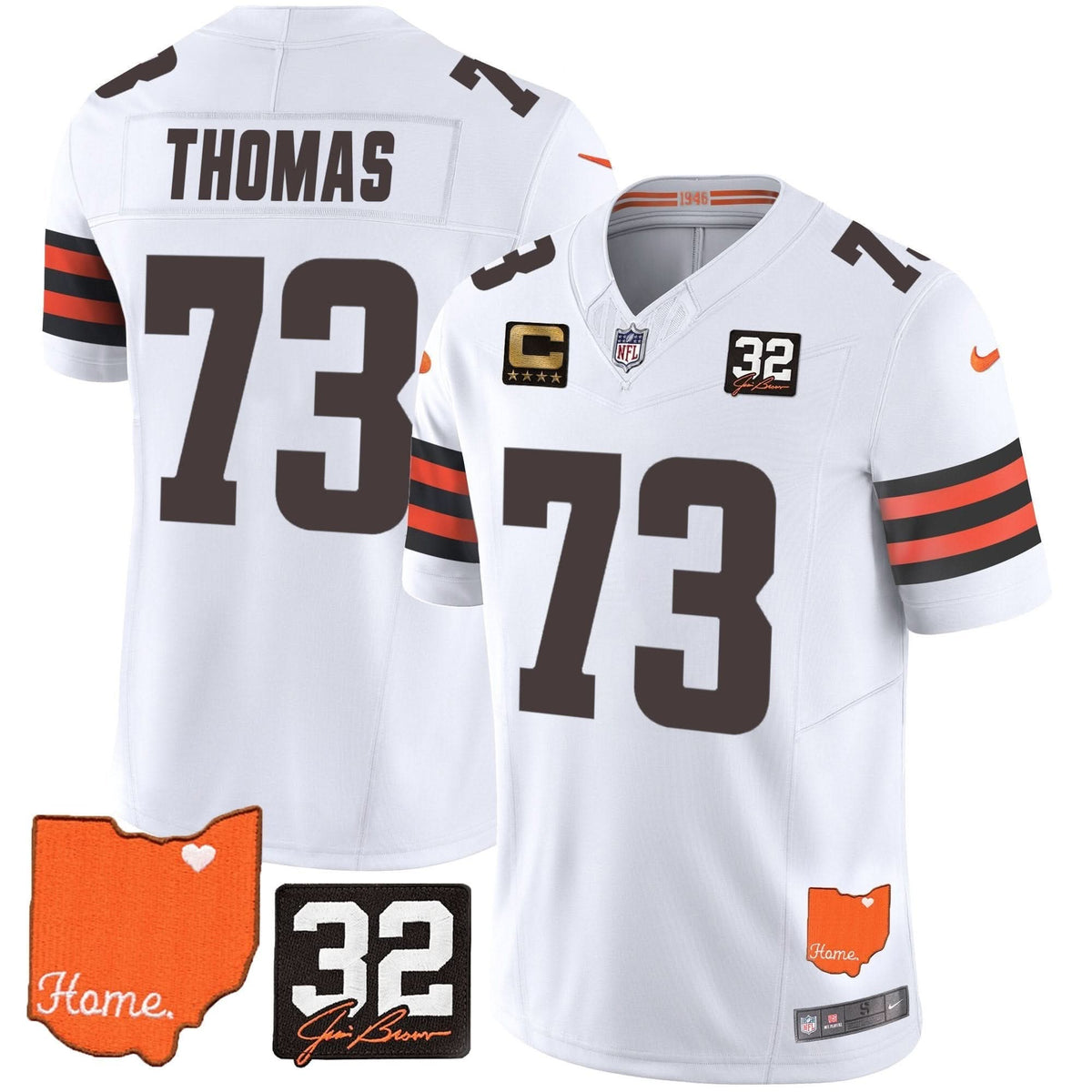 CLE #32 Jim Brown Memorial & Home Patch Vapor Limited Jersey - image 26