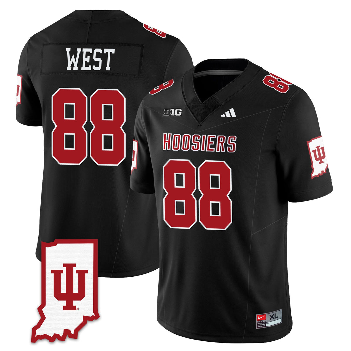 Men's Indiana Hoosiers Football Jersey All Stitched - Indiana Map - image 9