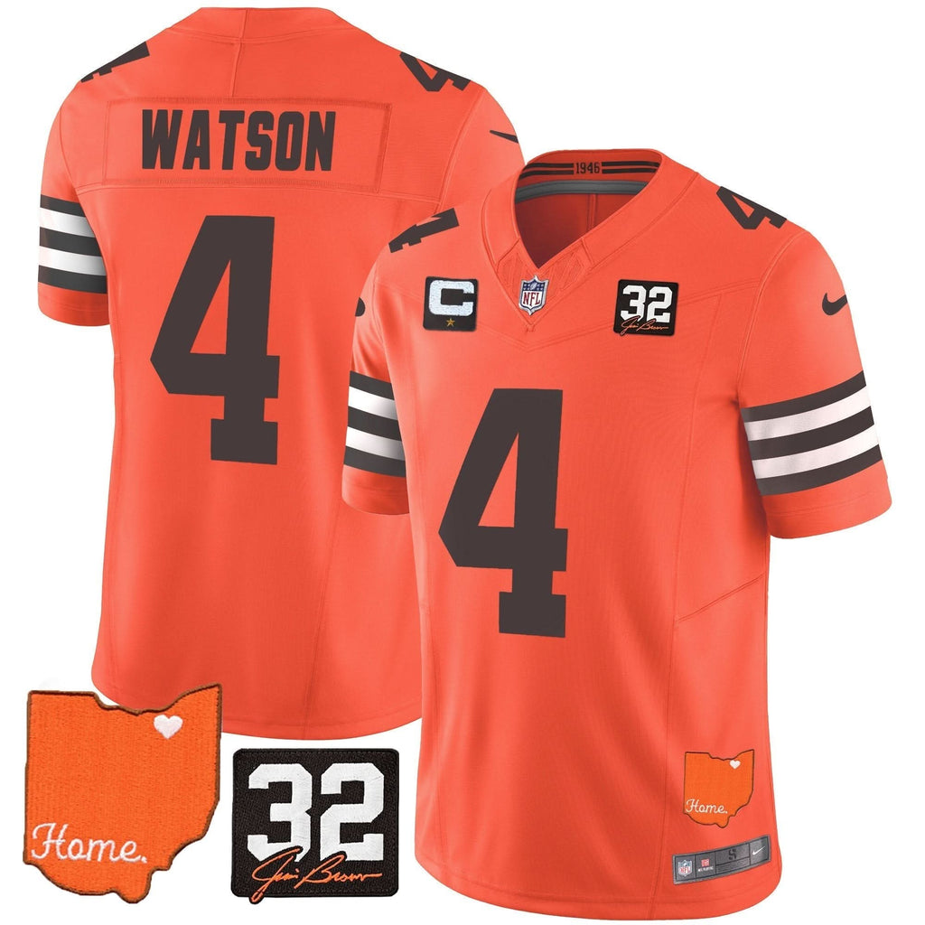 CLE #32 Jim Brown Memorial & Home Patch Vapor Limited Jersey - image 35