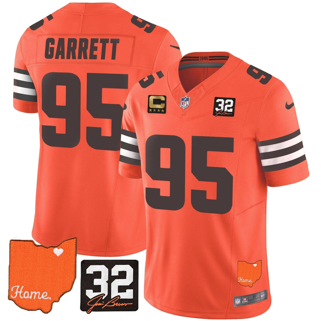 CLE #32 Jim Brown Memorial & Home Patch Vapor Limited Jersey - image 39