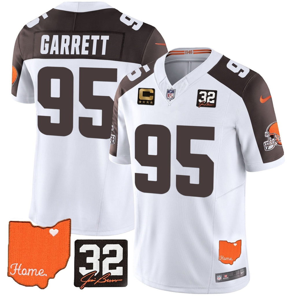 CLE #32 Jim Brown Memorial & Home Patch Vapor Limited Jersey - image 50