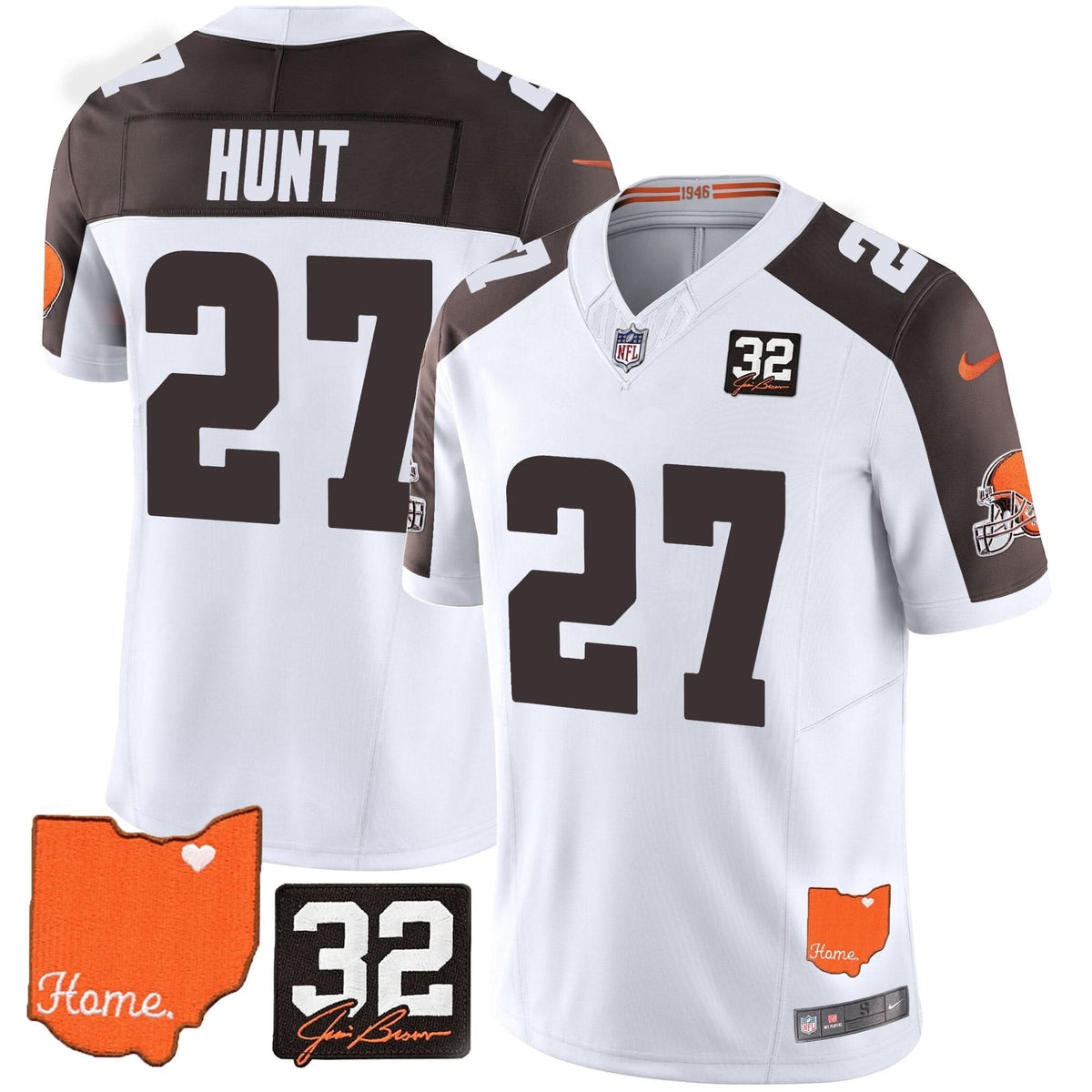 CLE #32 Jim Brown Memorial & Home Patch Vapor Limited Jersey - image 52