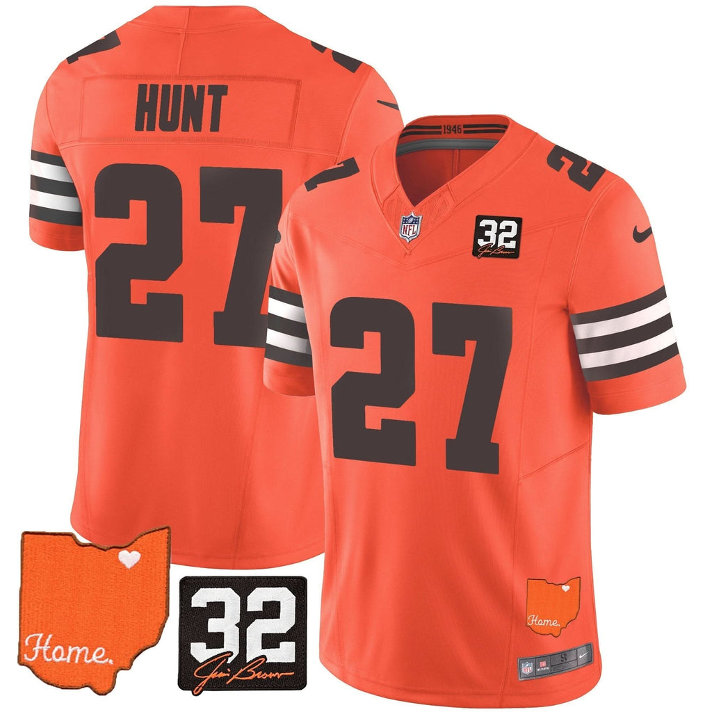 CLE #32 Jim Brown Memorial & Home Patch Vapor Limited Jersey - image 41