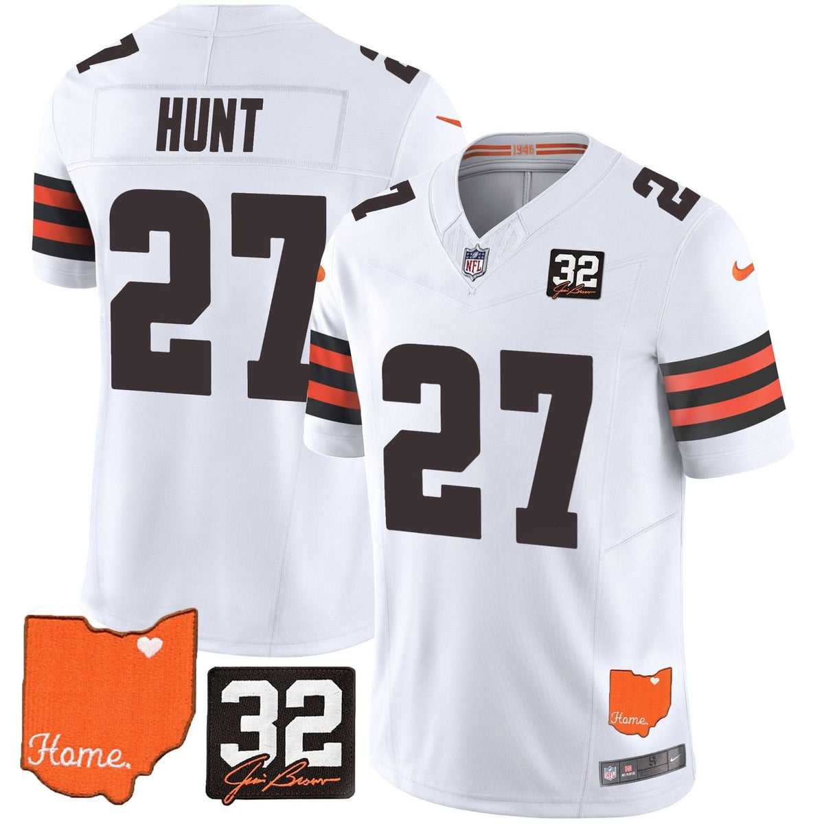 CLE #32 Jim Brown Memorial & Home Patch Vapor Limited Jersey - image 30