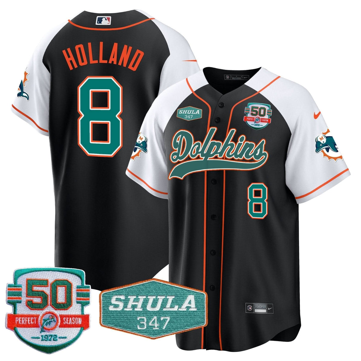 MIA 50th & Don Shula 347 Memorial Patch Baseball Jersey - All Stitched - image 64