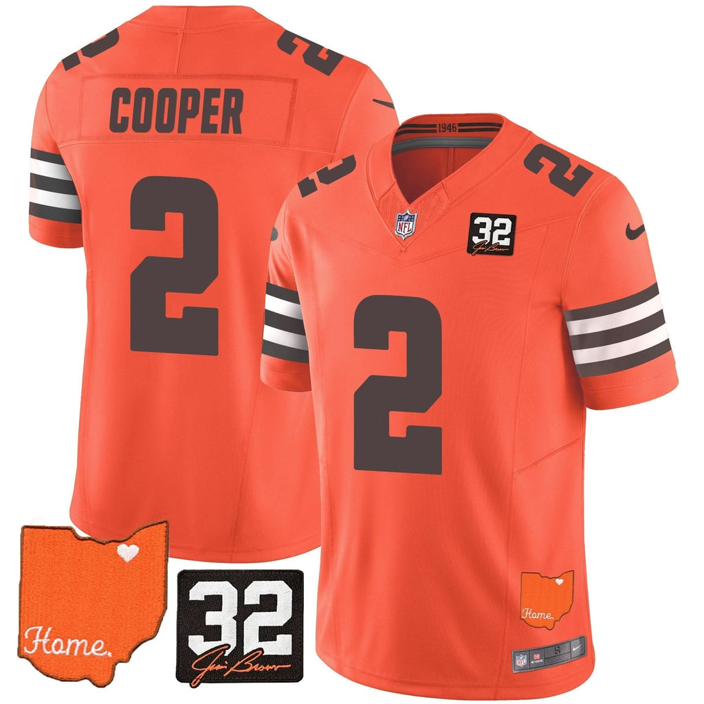 CLE #32 Jim Brown Memorial & Home Patch Vapor Limited Jersey - image 42