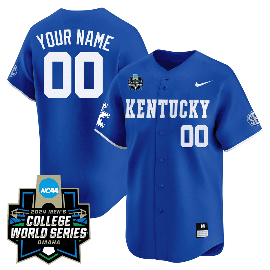 Custom Kentucky Wildcats 23/24 Jersey - 2024 College World Series Patch - All Stitched - image 2