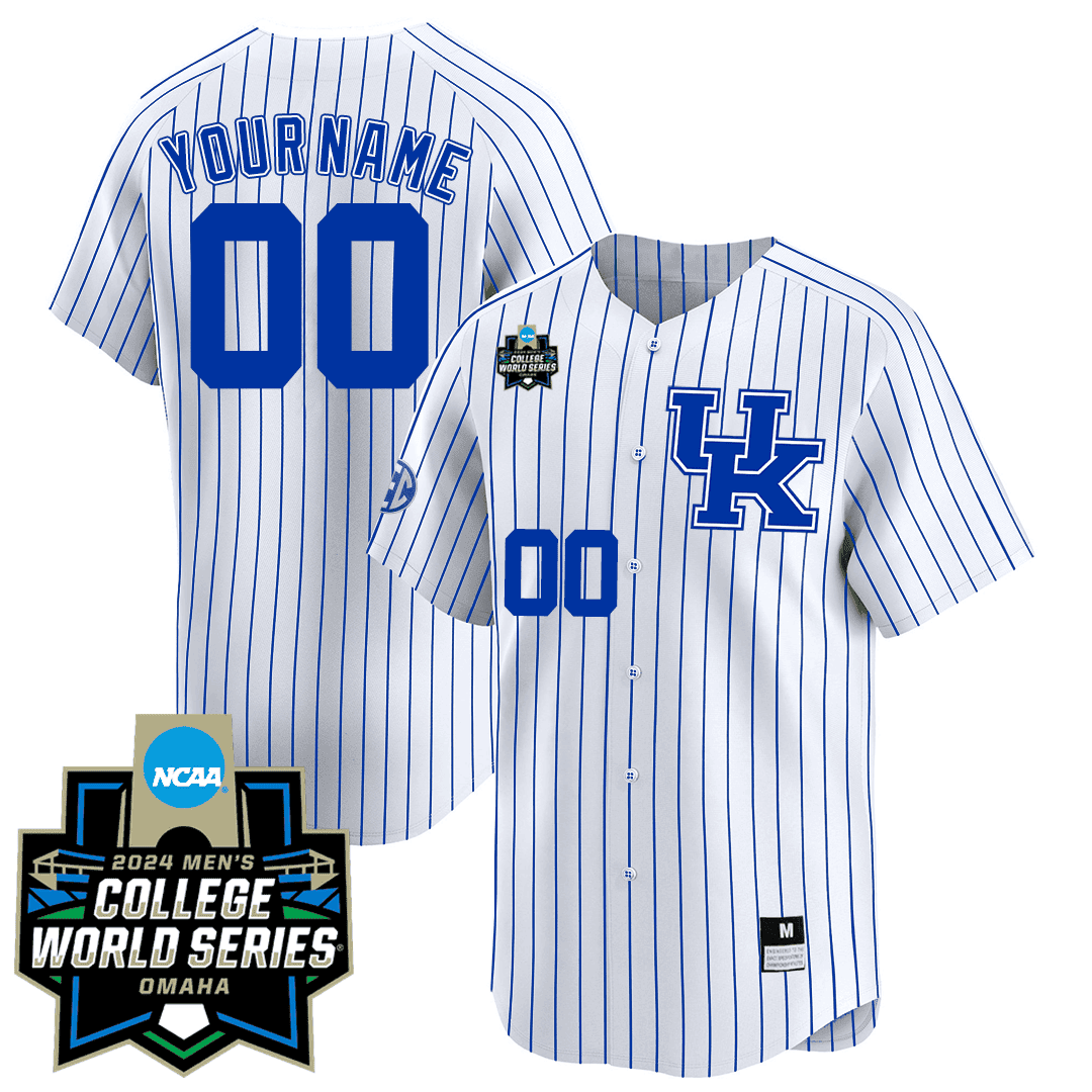 Custom Kentucky Wildcats 23/24 Jersey - 2024 College World Series Patch - All Stitched - image 1