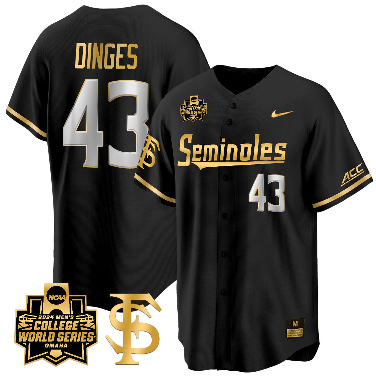 Men's Florida State Seminoles 2024 College World Series Vapor Premier Limited Jersey V1 - All Stitched - image 3