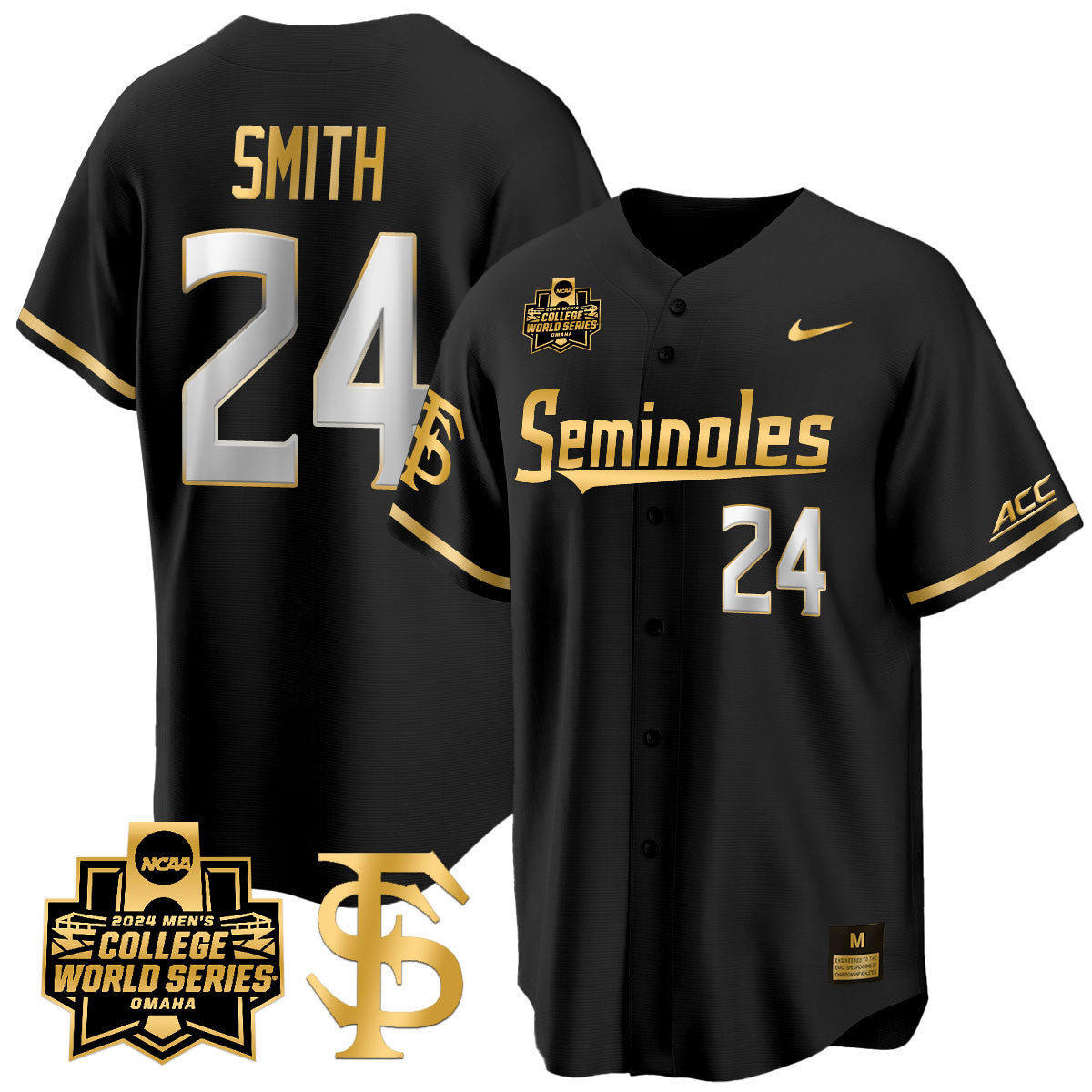 Men's Florida State Seminoles 2024 College World Series Vapor Premier Limited Jersey V1 - All Stitched - image 5