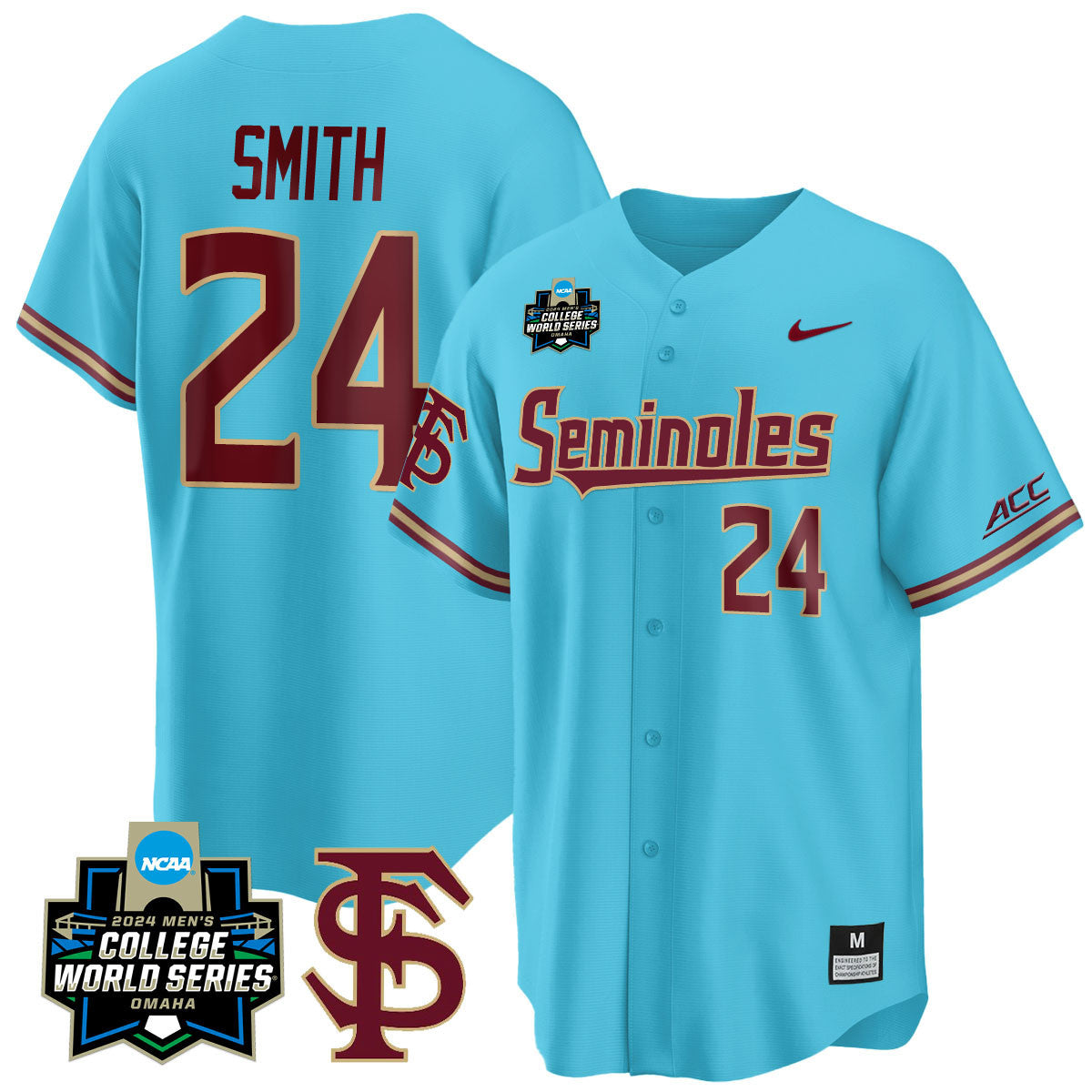 Men's Florida State Seminoles 2024 College World Series Vapor Premier Limited Jersey V1 - All Stitched - image 10