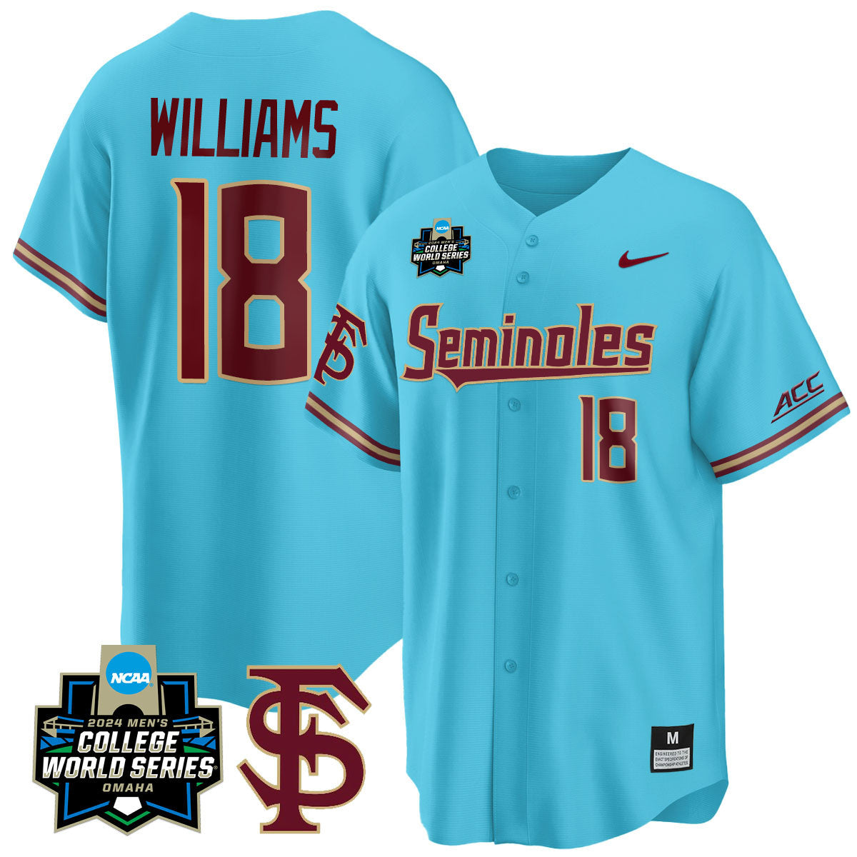 Men's Florida State Seminoles 2024 College World Series Vapor Premier Limited Jersey V1 - All Stitched - image 12