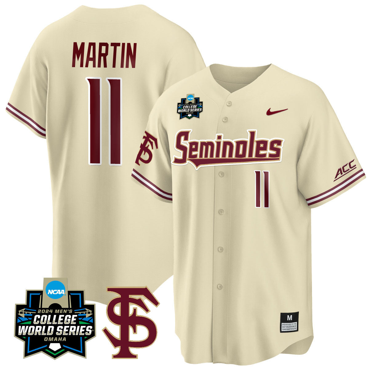 Men's Florida State Seminoles 2024 College World Series Vapor Premier Limited Jersey V1 - All Stitched - image 15