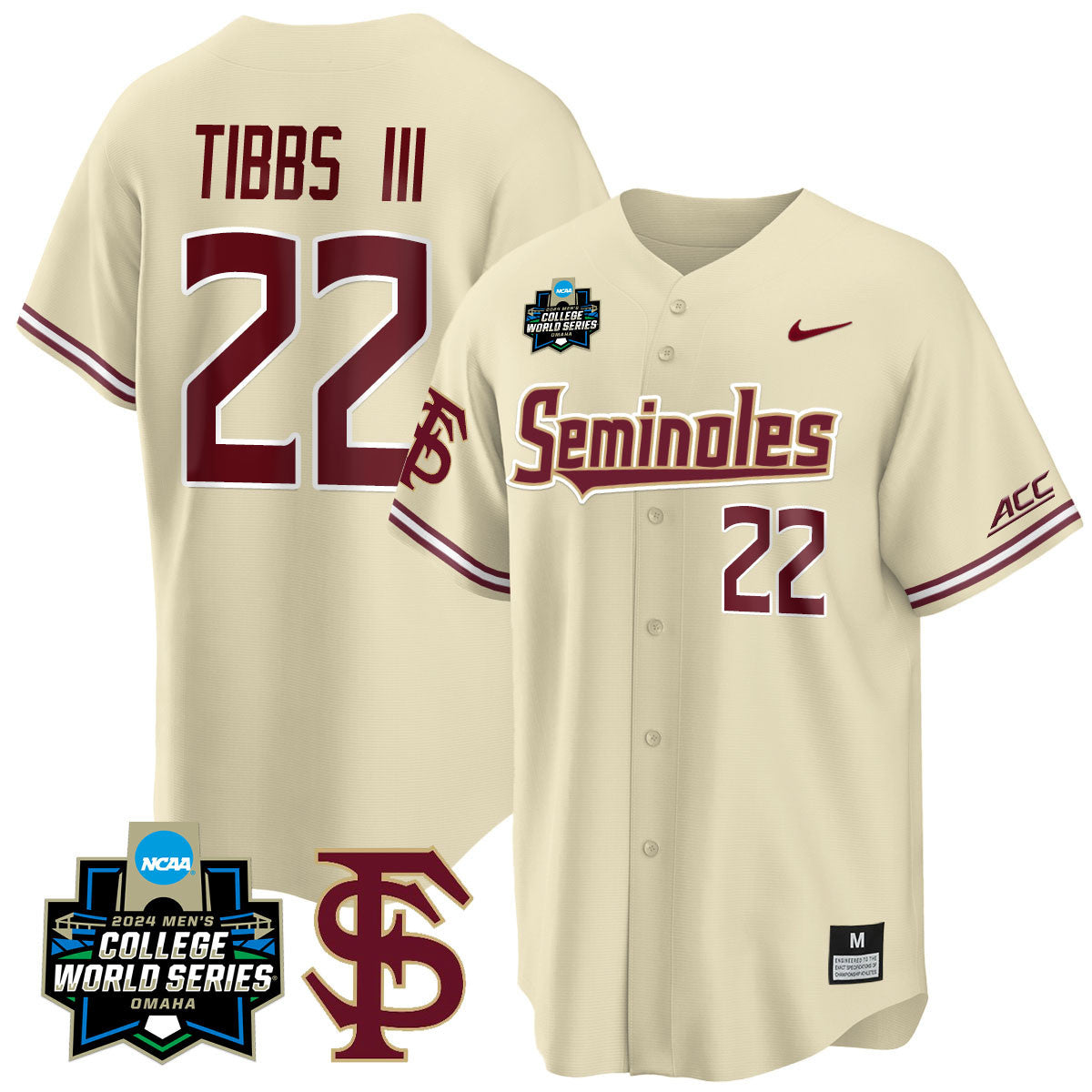 Men's Florida State Seminoles 2024 College World Series Vapor Premier Limited Jersey V1 - All Stitched - image 17