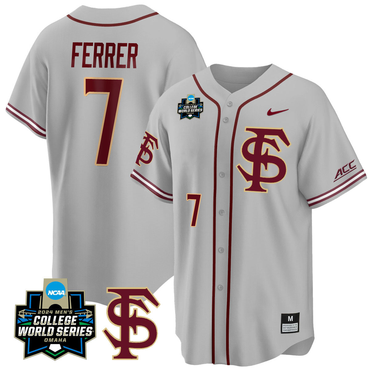 Men's Florida State Seminoles 2024 College World Series Vapor Premier Limited Jersey V1 - All Stitched - image 20