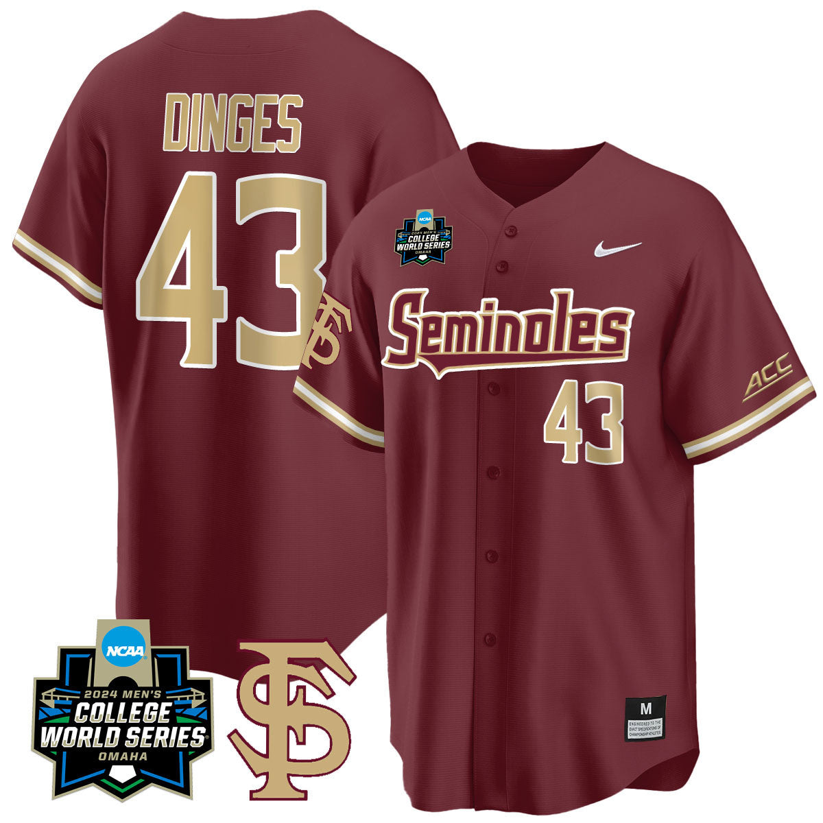 Men's Florida State Seminoles 2024 College World Series Vapor Premier Limited Jersey V1 - All Stitched - image 25