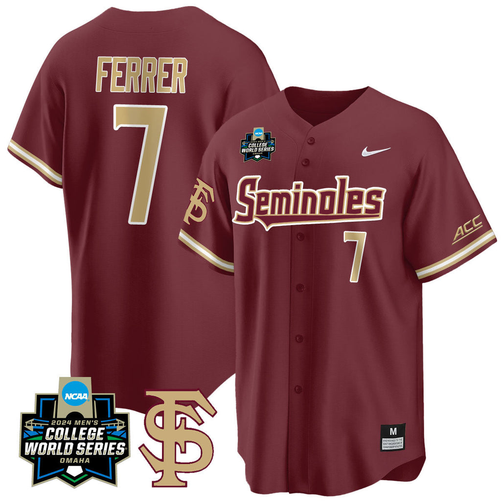 Men's Florida State Seminoles 2024 College World Series Vapor Premier Limited Jersey V1 - All Stitched - image 26