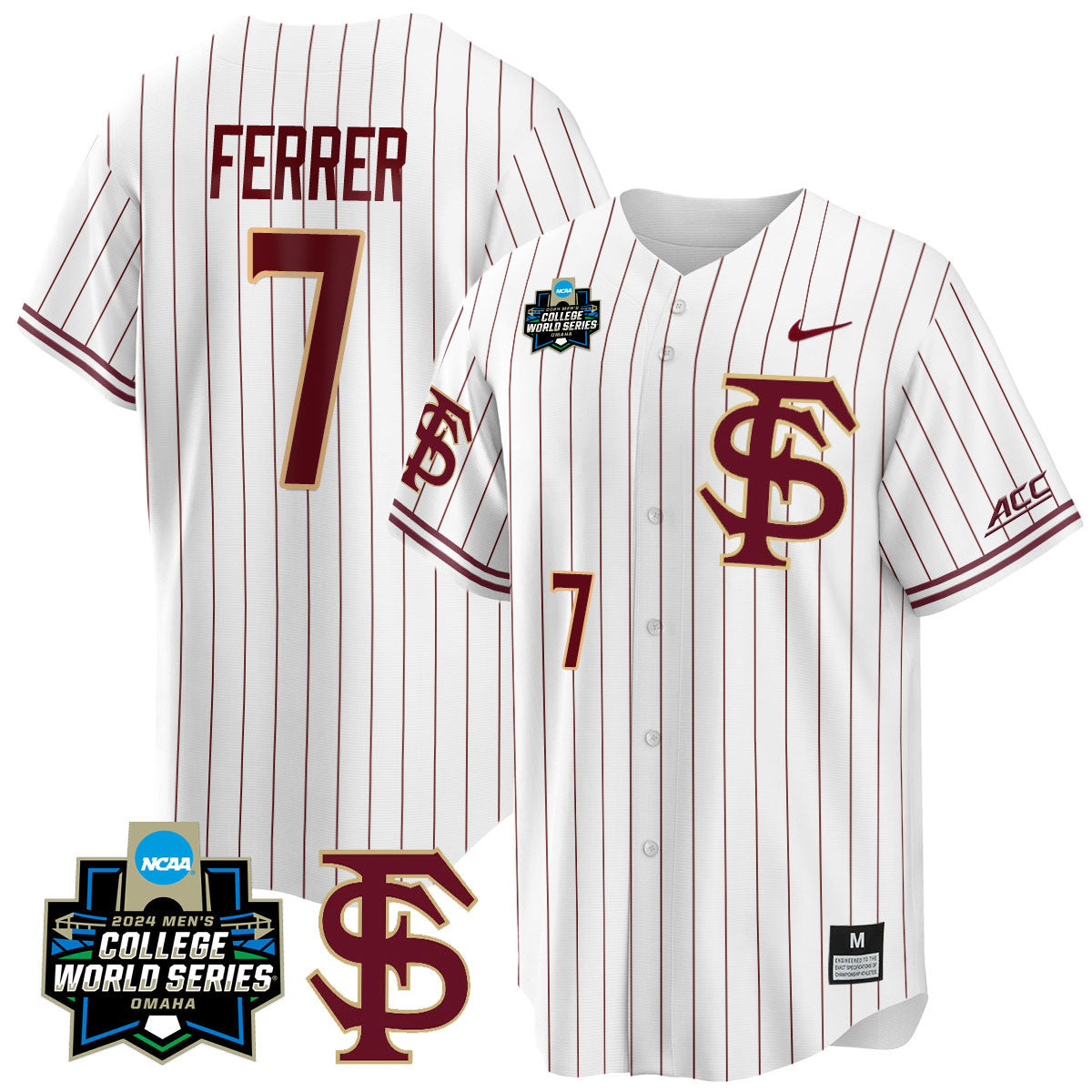Men's Florida State Seminoles 2024 College World Series Vapor Premier Limited Jersey V1 - All Stitched - image 32