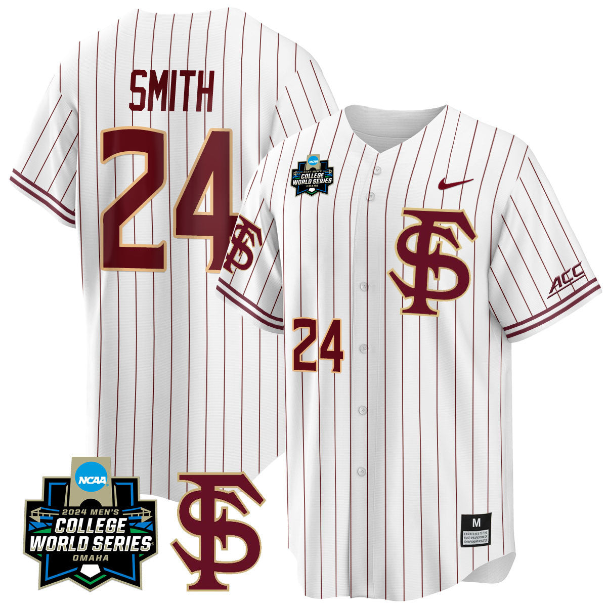 Men's Florida State Seminoles 2024 College World Series Vapor Premier Limited Jersey V1 - All Stitched - image 35