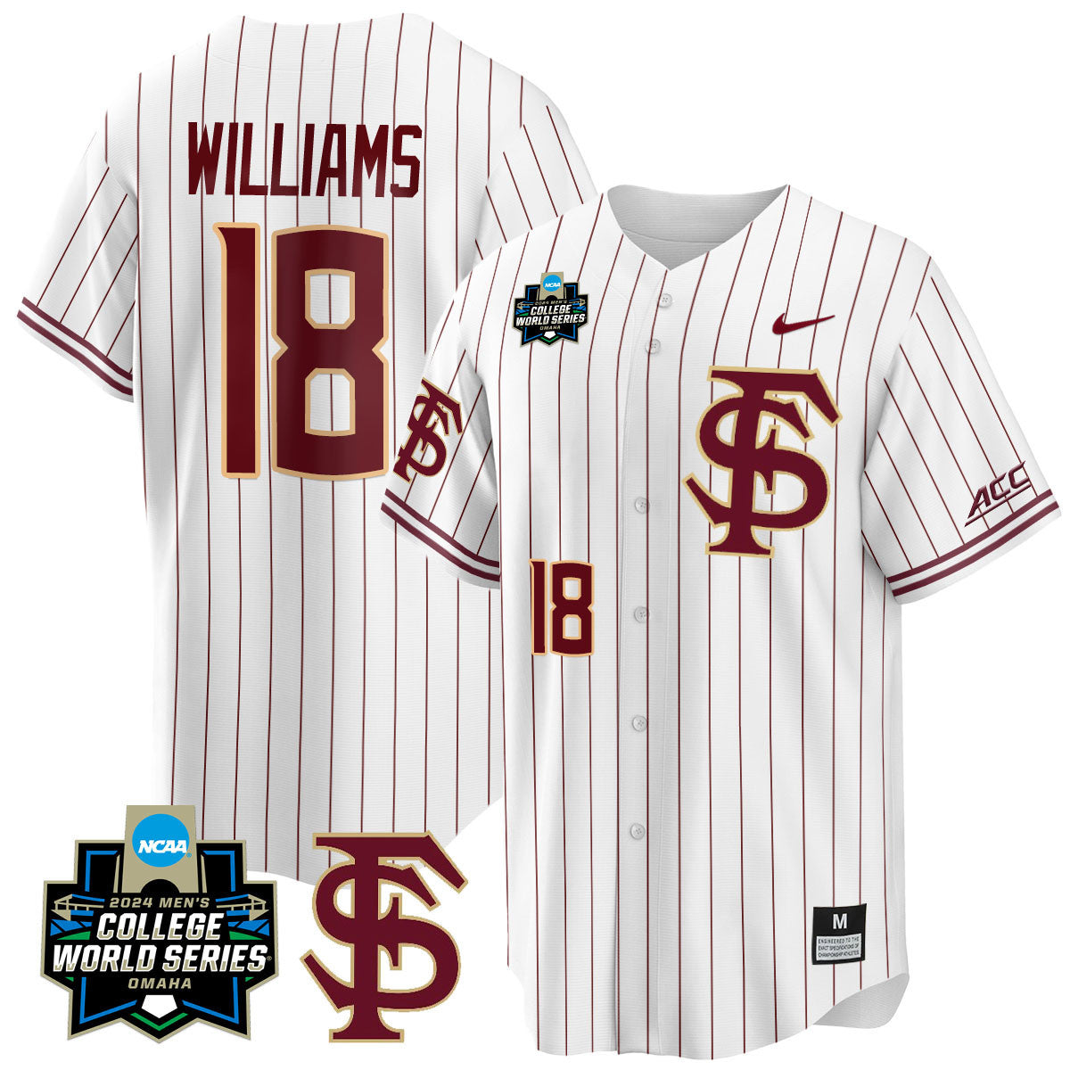 Men's Florida State Seminoles 2024 College World Series Vapor Premier Limited Jersey V1 - All Stitched - image 37