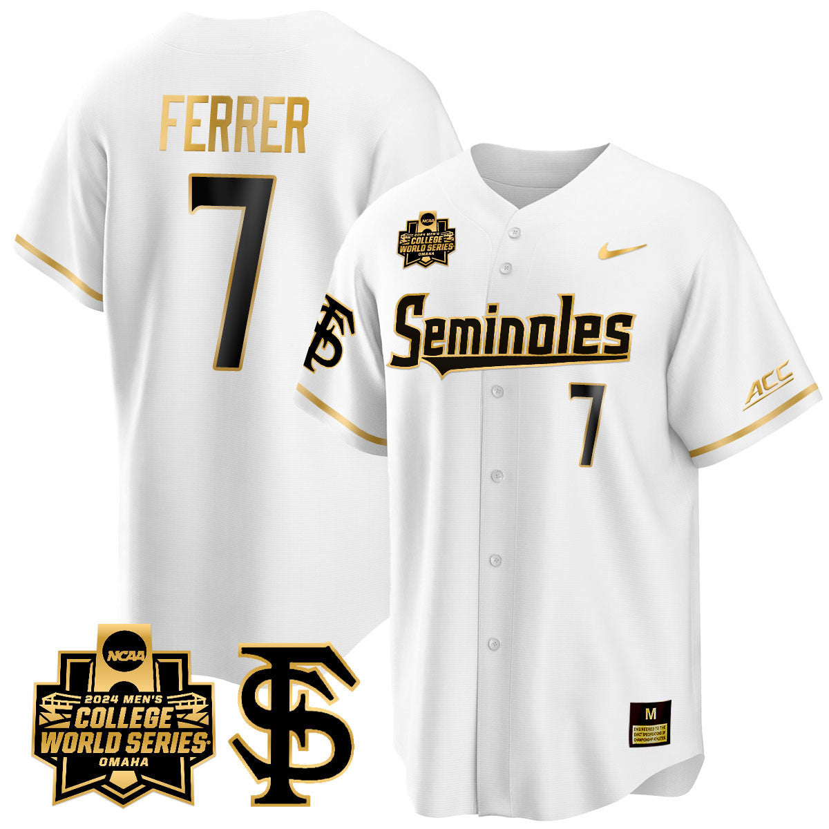 Men's Florida State Seminoles 2024 College World Series Vapor Premier Limited Jersey V1 - All Stitched - image 39