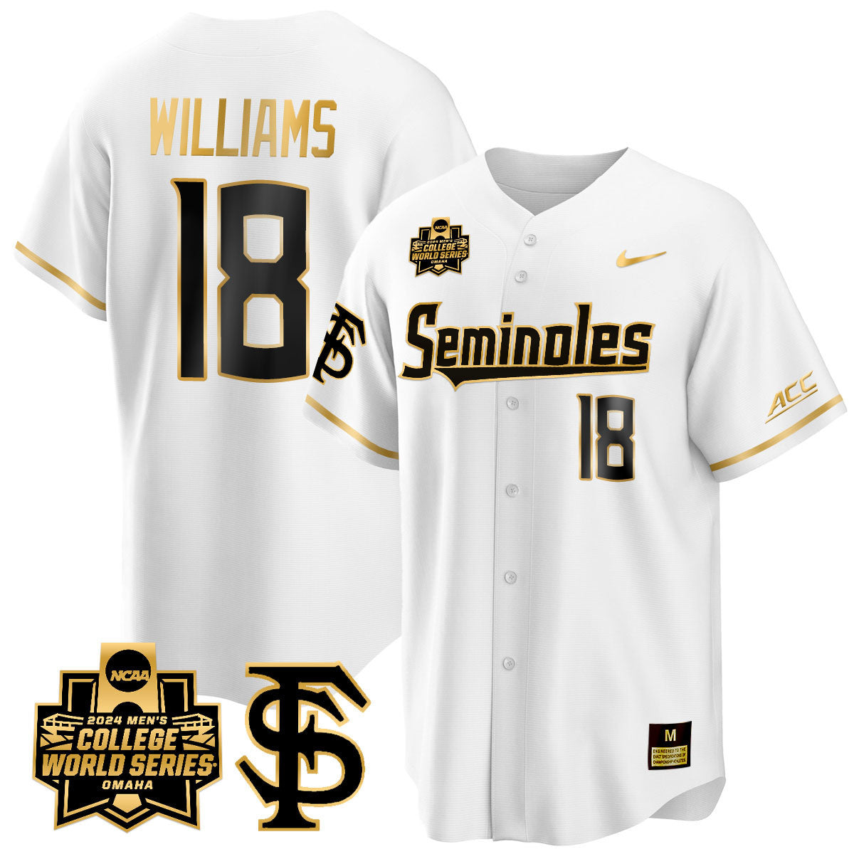 Men's Florida State Seminoles 2024 College World Series Vapor Premier Limited Jersey V1 - All Stitched - image 43